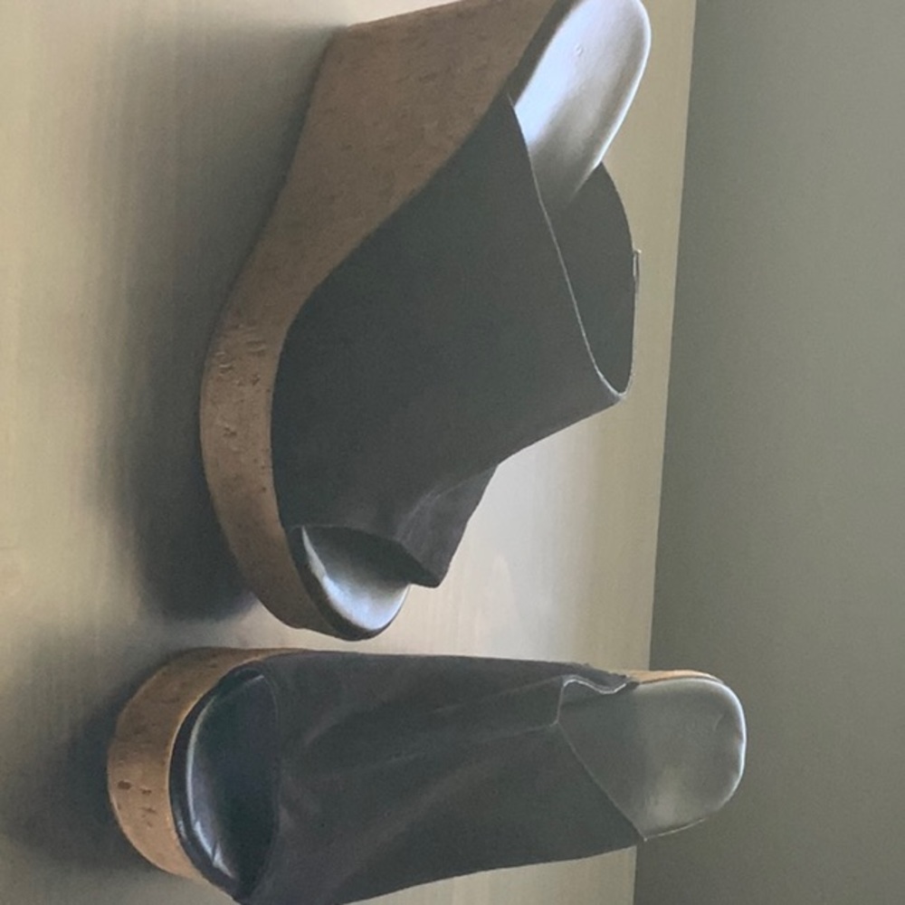 Black Wedge Sandals